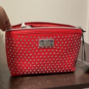 Bebe Red Cosmetic Bag with Polka Dots and Glossy Finish